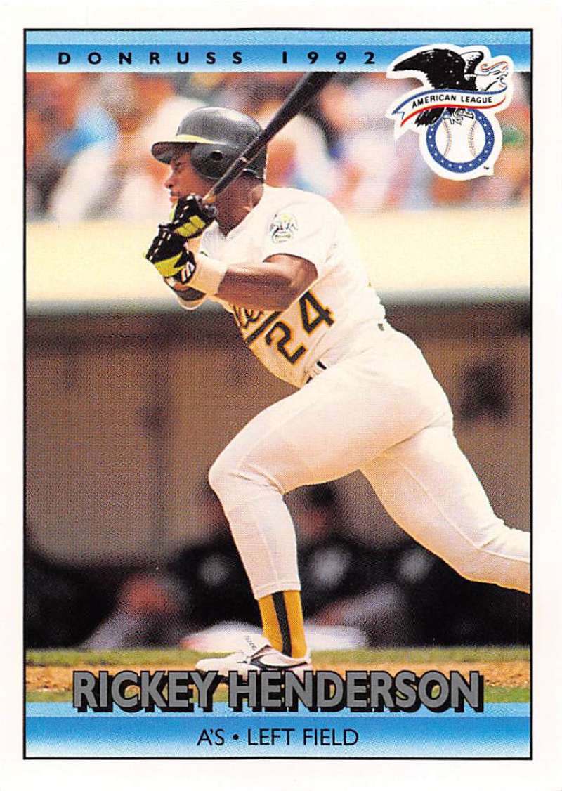 1992 Donruss Baseball #30 Rickey Henderson AS Oakland Athletics Image 1