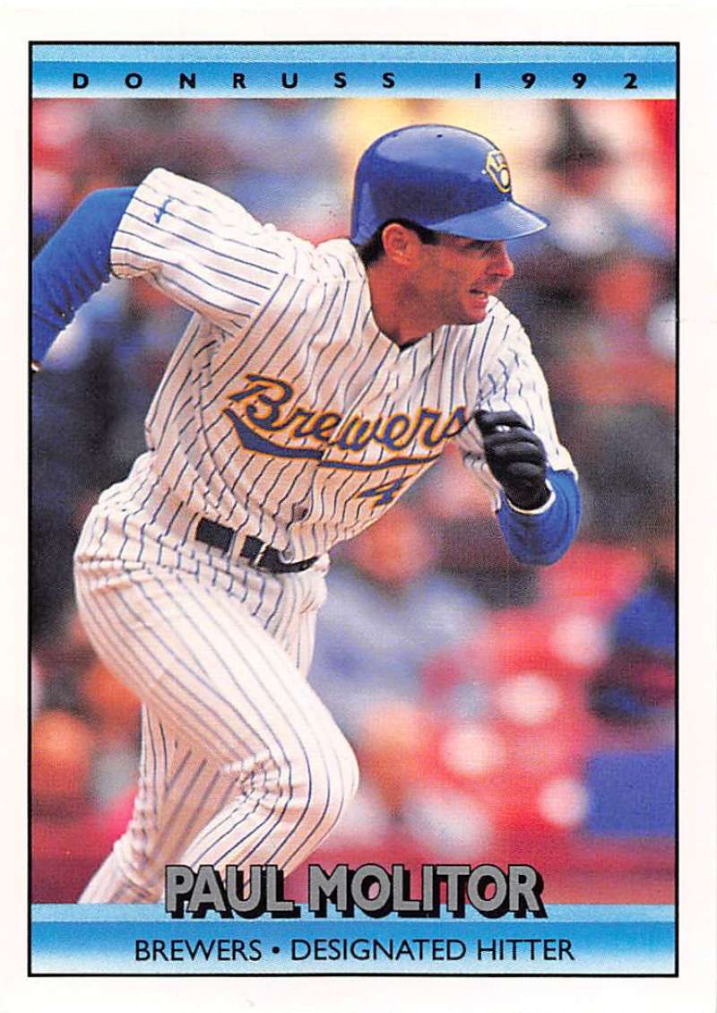 1992 Donruss Baseball #51 Paul Molitor Milwaukee Brewers Image 1
