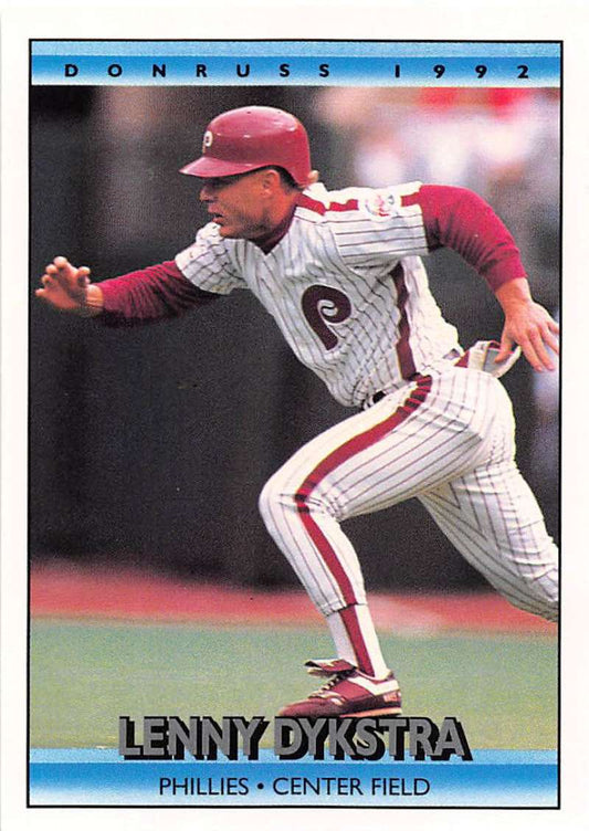 1992 Donruss Baseball #57 Lenny Dykstra  Philadelphia Phillies  Image 1