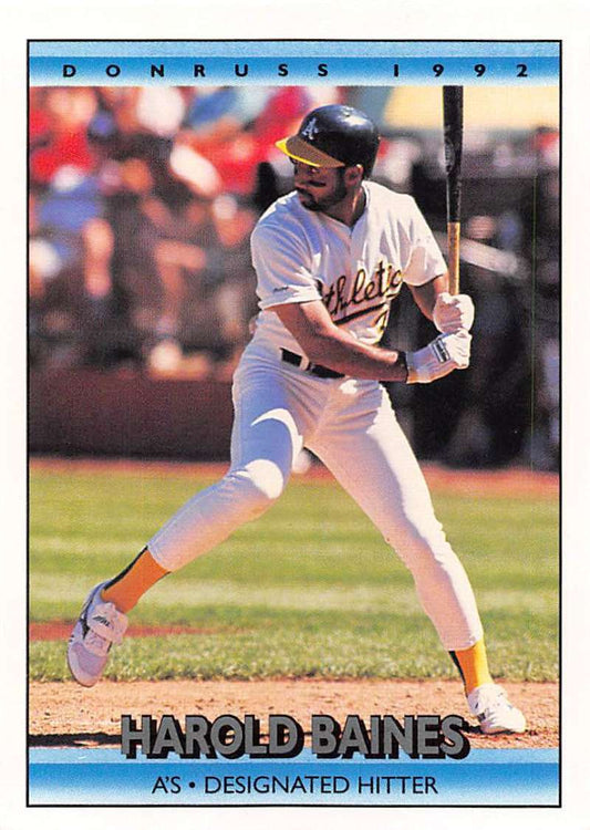 1992 Donruss Baseball #68 Harold Baines  Oakland Athletics  Image 1