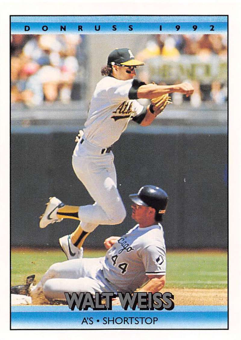 1992 Donruss Baseball #71 Walt Weiss Oakland Athletics Image 1