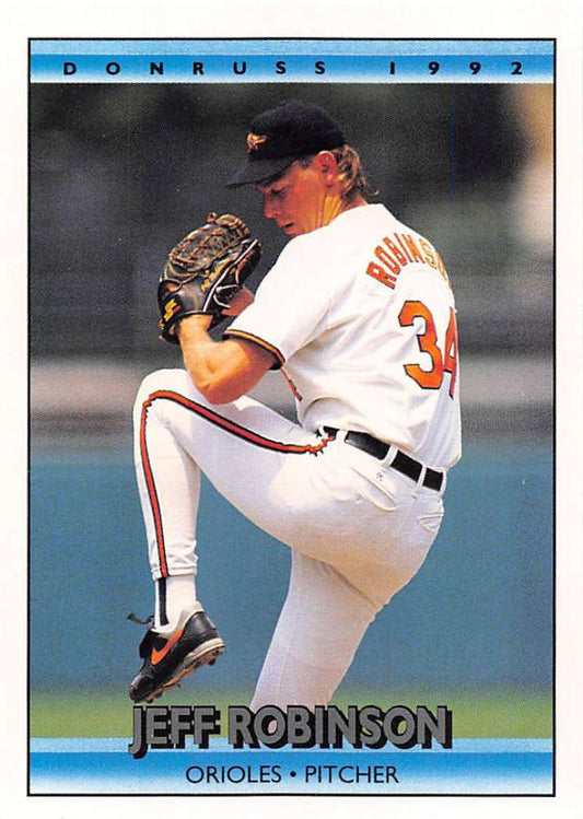1992 Donruss Baseball #77 Jeff Robinson  Baltimore Orioles  Image 1