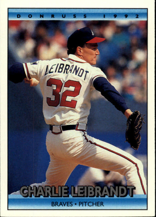 1992 Donruss Baseball #84 Charlie Leibrandt  Atlanta Braves  Image 1