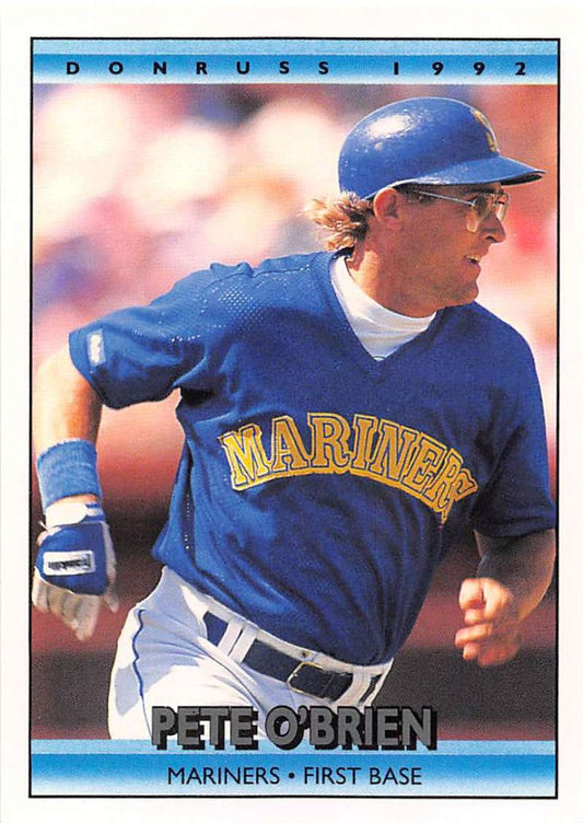 1992 Donruss Baseball #86 Pete O'Brien  Seattle Mariners  Image 1