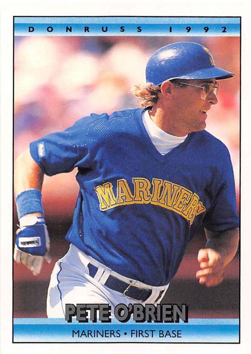 1992 Donruss Baseball #86 Pete O'Brien Seattle Mariners Image 1
