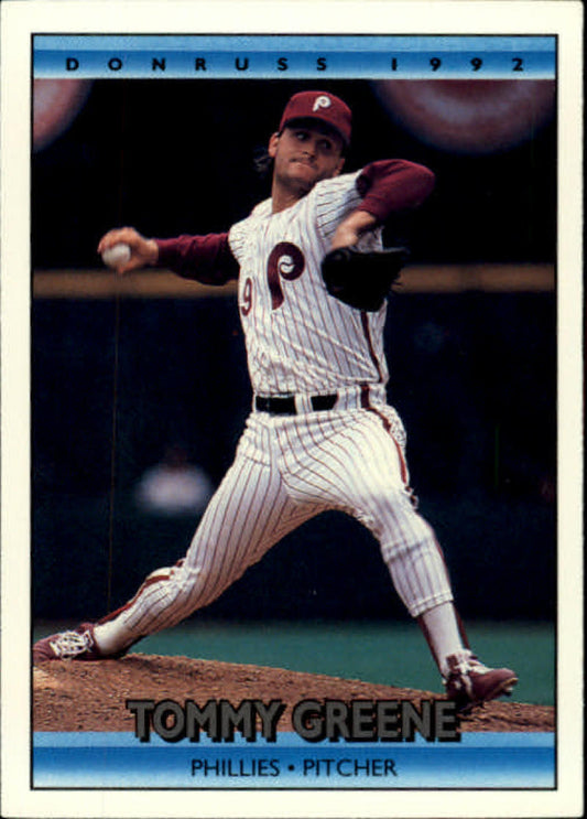 1992 Donruss Baseball #109 Tommy Greene  Philadelphia Phillies  Image 1
