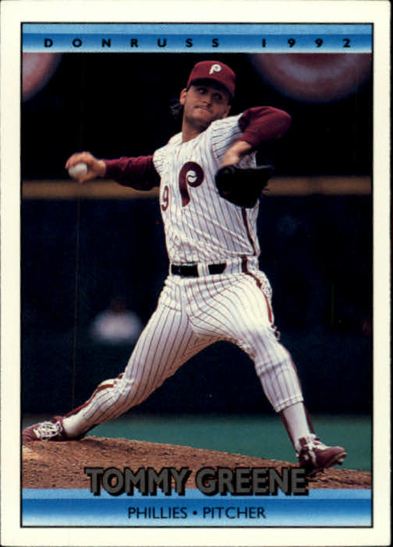 1992 Donruss Baseball #109 Tommy Greene Philadelphia Phillies Image 1