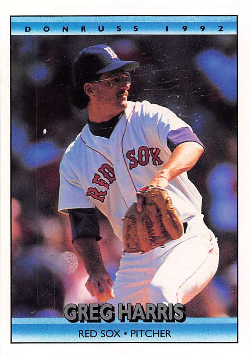 1992 Donruss Baseball #113 Greg Harris Boston Red Sox Image 1
