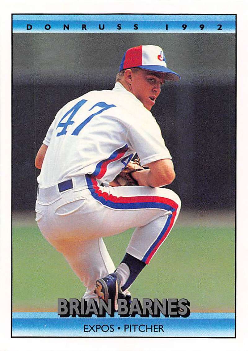 1992 Donruss Baseball #117 Brian Barnes Montreal Expos Image 1