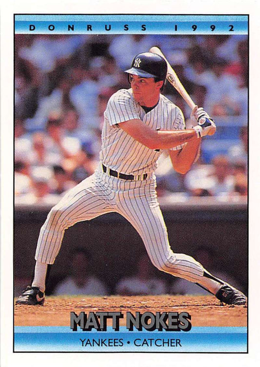 1992 Donruss Baseball #126 Matt Nokes  New York Yankees  Image 1