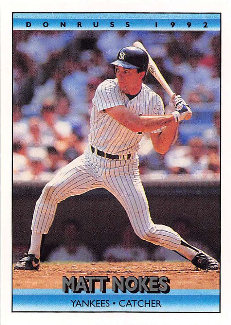 1992 Donruss Baseball #126 Matt Nokes New York Yankees Image 1