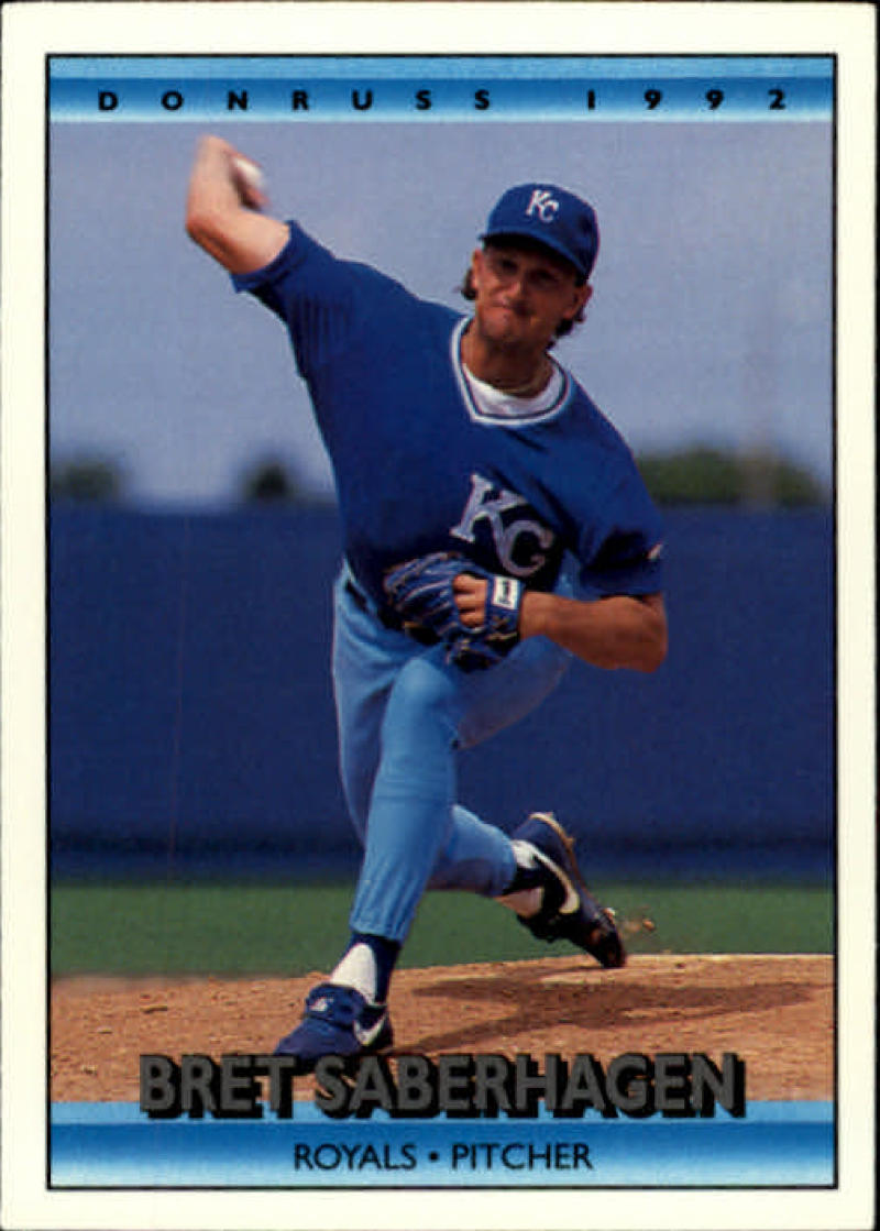 1992 Donruss Baseball #128 Bret Saberhagen Kansas City Royals Image 1