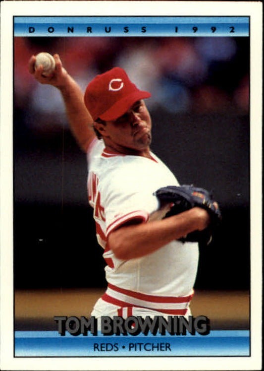 1992 Donruss Baseball #136 Tom Browning  Cincinnati Reds  Image 1