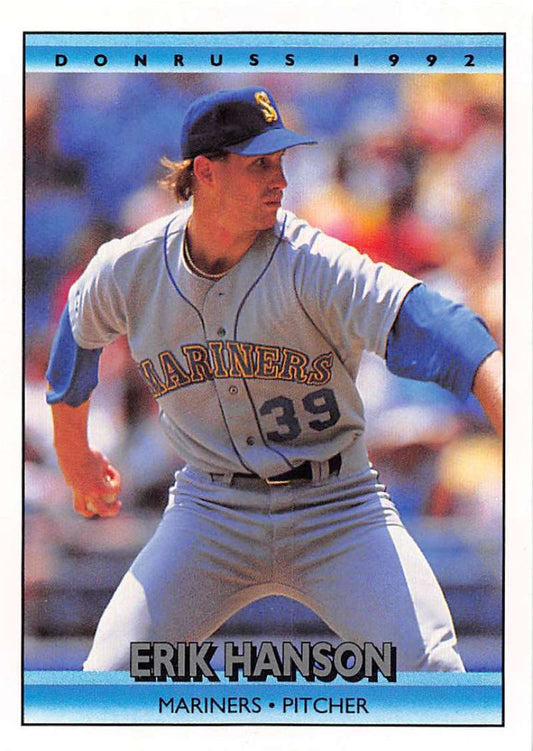 1992 Donruss Baseball #138 Erik Hanson  Seattle Mariners  Image 1