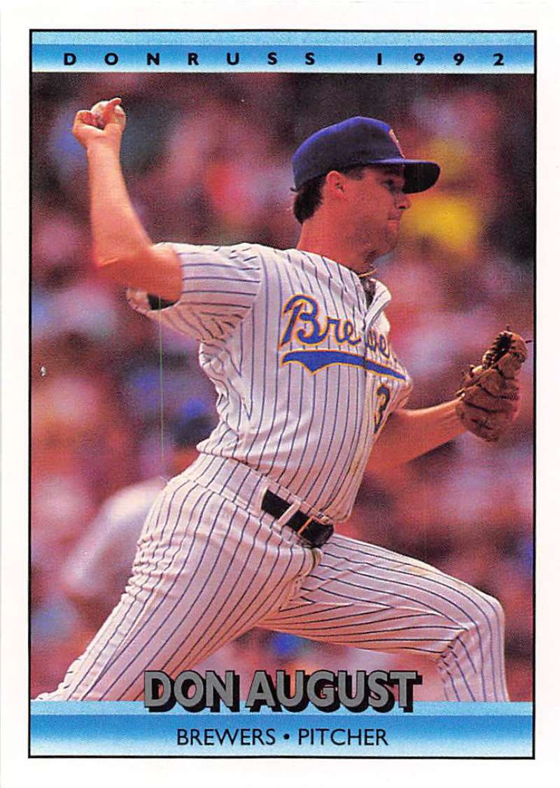 1992 Donruss Baseball #140 Don August Milwaukee Brewers Image 1