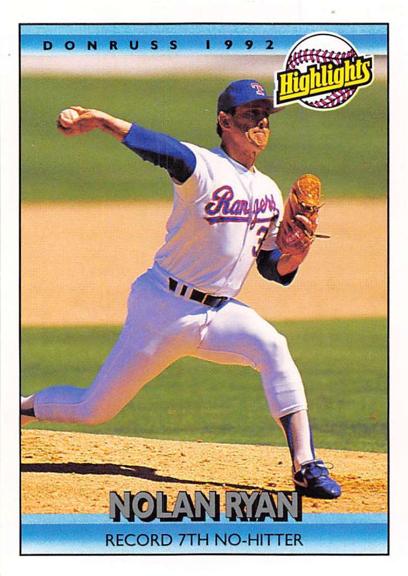 1992 Donruss Baseball #154 Nolan Ryan HL Texas Rangers Image 1