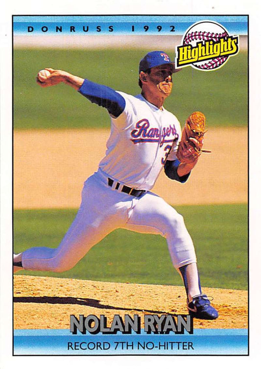 1992 Donruss Baseball #154 Nolan Ryan HL  Texas Rangers  Image 1