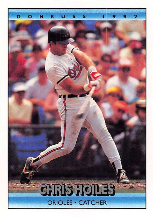 1992 Donruss Baseball #156 Chris Hoiles  Baltimore Orioles  Image 1