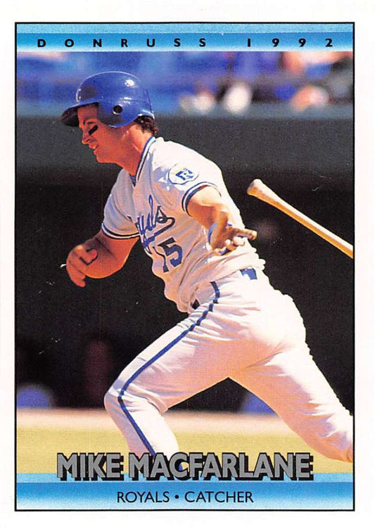 1992 Donruss Baseball #161 Mike Macfarlane  Kansas City Royals  Image 1