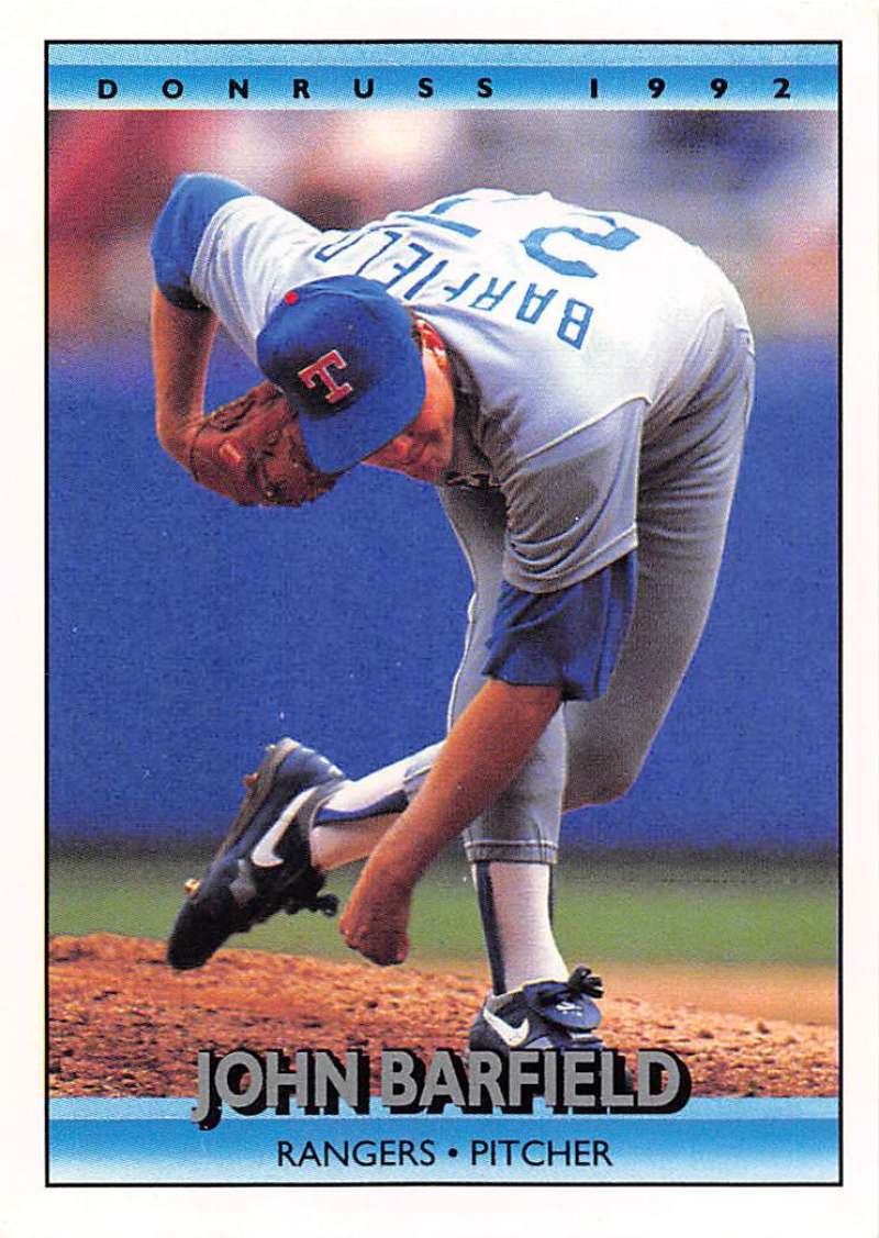 1992 Donruss Baseball #168 John Barfield Texas Rangers Image 1