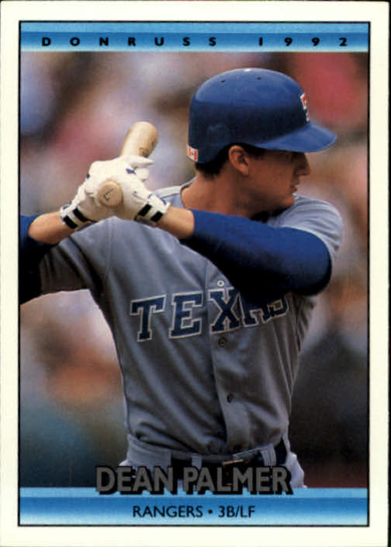 1992 Donruss Baseball #177 Dean Palmer Texas Rangers Image 1