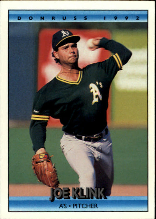 1992 Donruss Baseball #183 Joe Klink  Oakland Athletics  Image 1