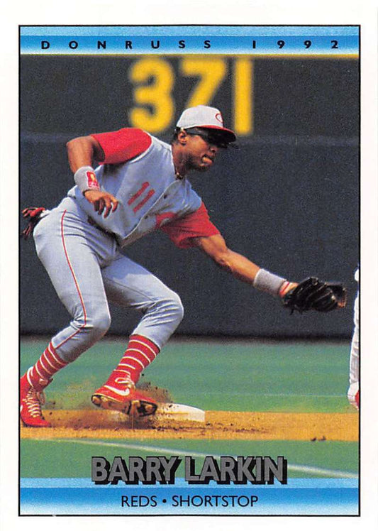 1992 Donruss Baseball #185 Barry Larkin  Cincinnati Reds  Image 1