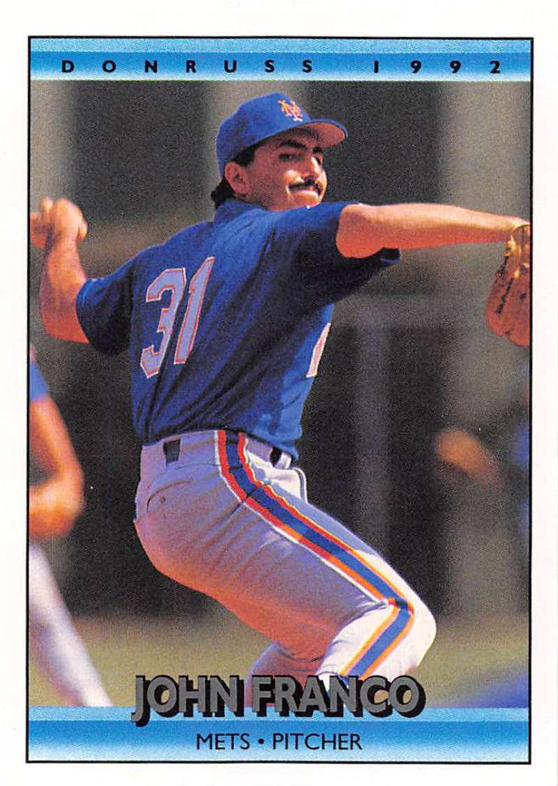 1992 Donruss Baseball #186 John Franco New York Mets Image 1