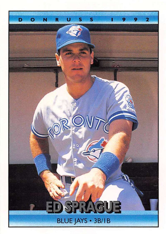 1992 Donruss Baseball #187 Ed Sprague  Toronto Blue Jays  Image 1