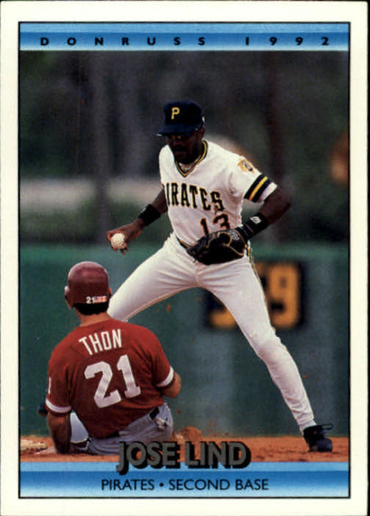 1992 Donruss Baseball #189 Jose Lind  Pittsburgh Pirates  Image 1