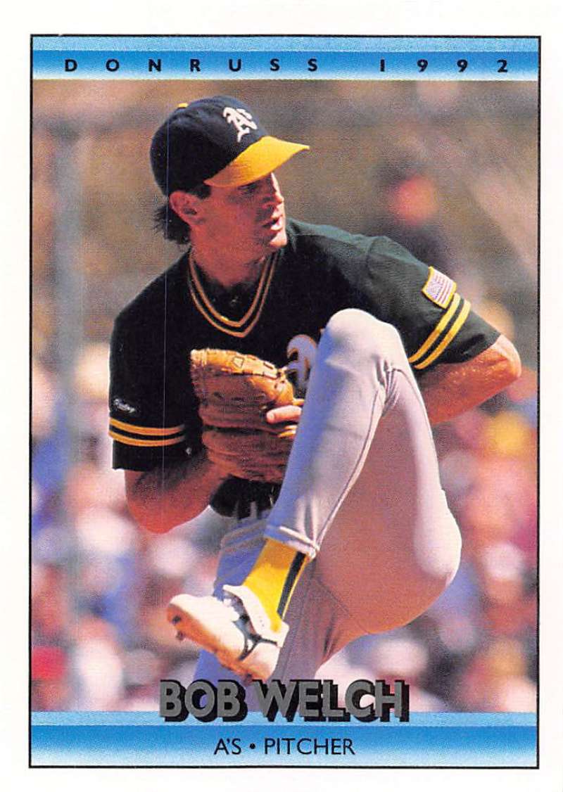 1992 Donruss Baseball #190 Bob Welch Oakland Athletics Image 1