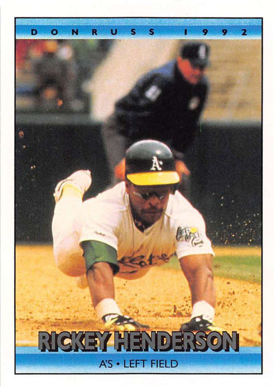 1992 Donruss Baseball #193 Rickey Henderson  Oakland Athletics  Image 1