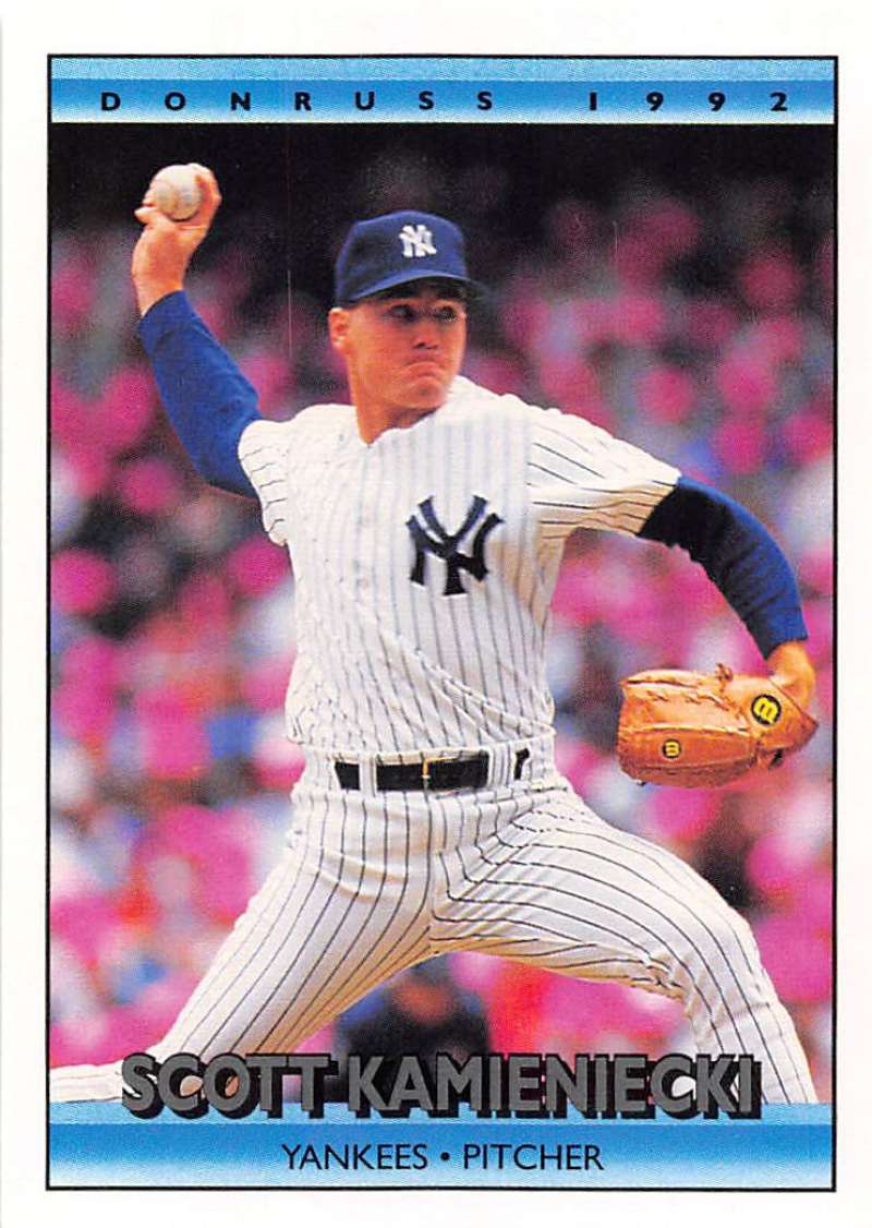 1992 Donruss Baseball #195 Scott Kamieniecki New York Yankees Image 1