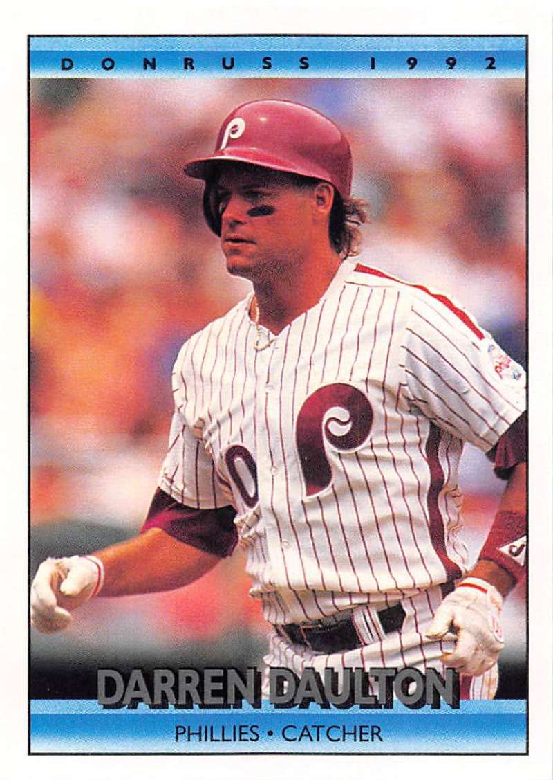 1992 Donruss Baseball #198 Darren Daulton Philadelphia Phillies Image 1