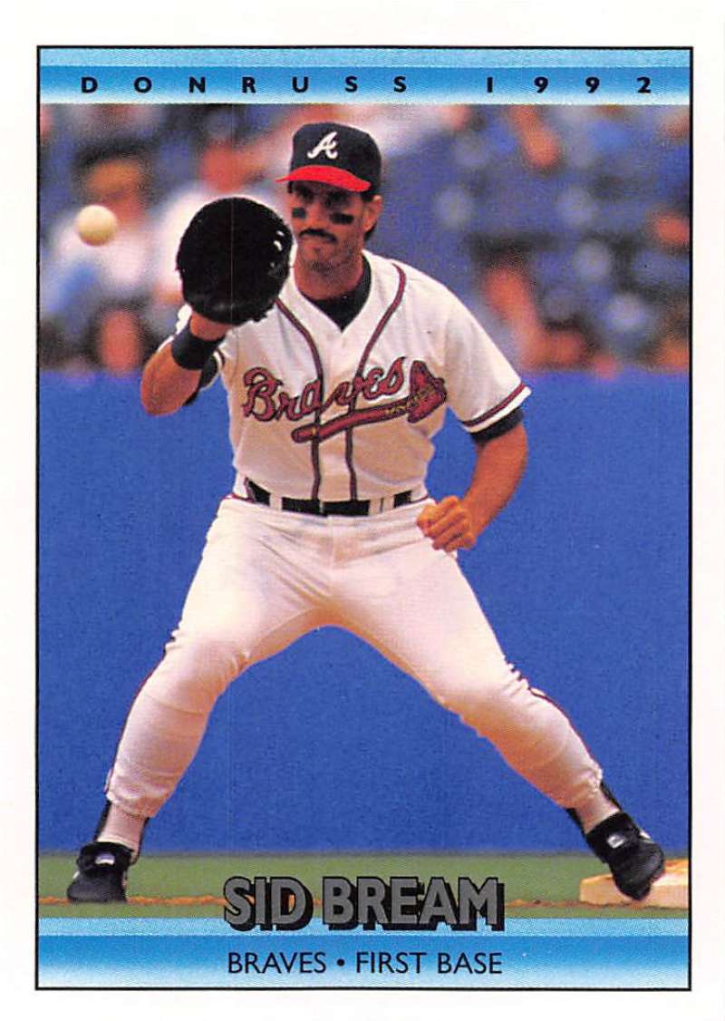 1992 Donruss Baseball #202 Sid Bream Atlanta Braves Image 1