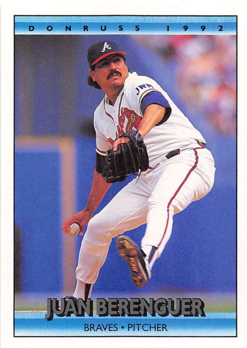 1992 Donruss Baseball #205 Juan Berenguer Atlanta Braves Image 1