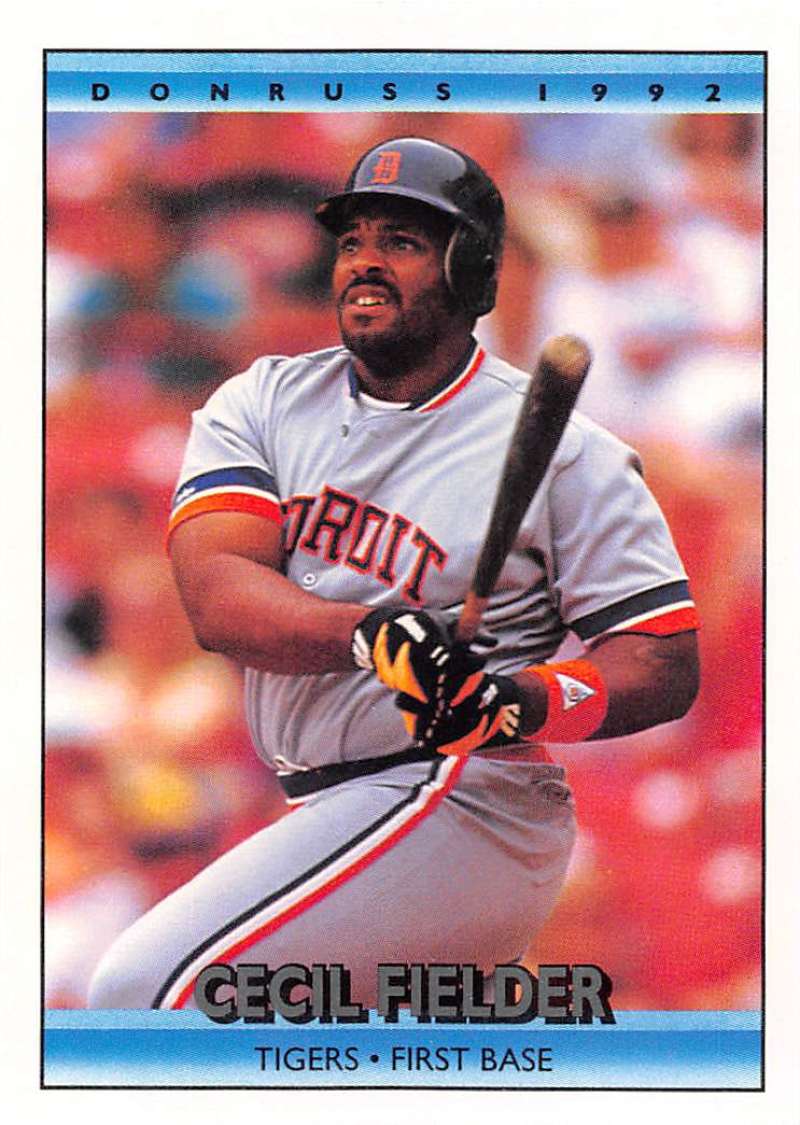 1992 Donruss Baseball #206 Cecil Fielder Detroit Tigers Image 1