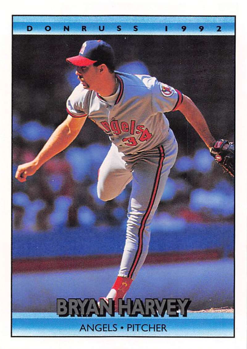 1992 Donruss Baseball #211 Bryan Harvey California Angels Image 1