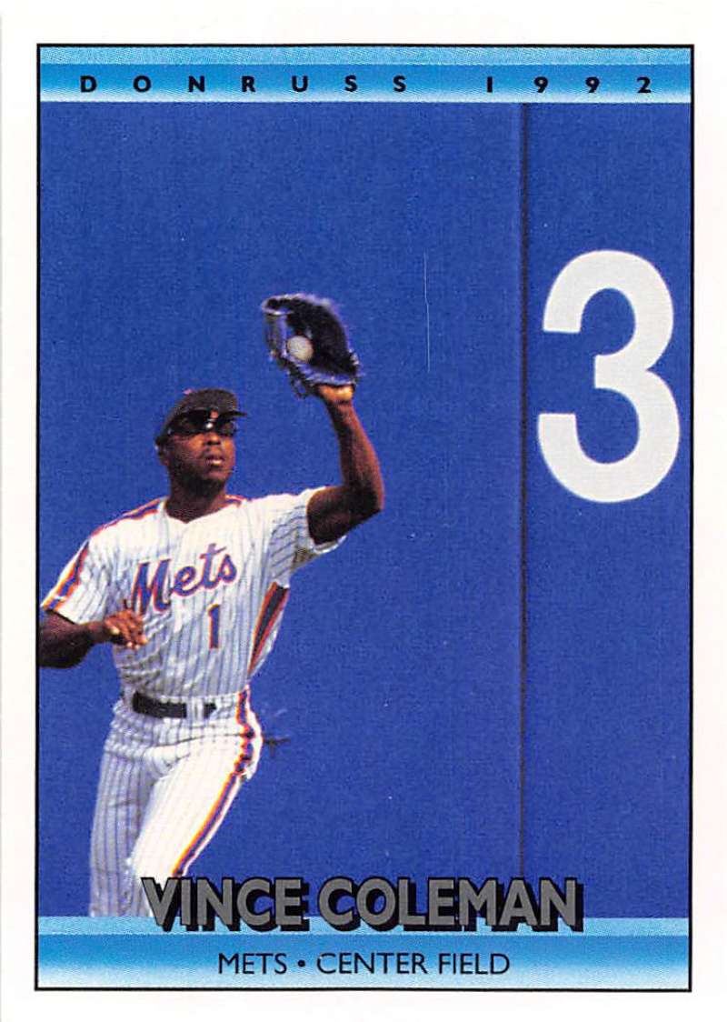 1992 Donruss Baseball #218 Vince Coleman New York Mets Image 1