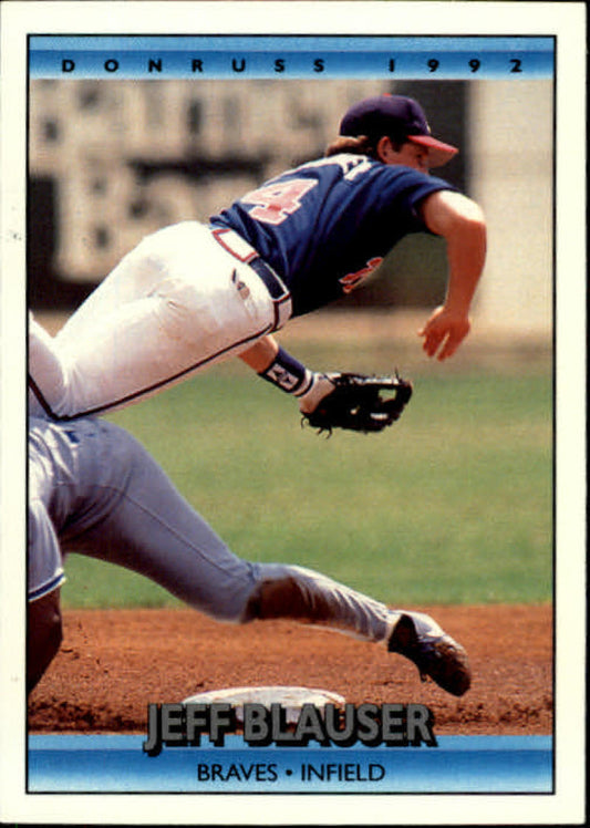 1992 Donruss Baseball #228 Jeff Blauser  Atlanta Braves  Image 1