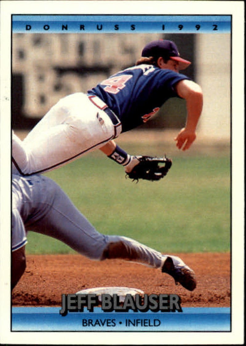 1992 Donruss Baseball #228 Jeff Blauser Atlanta Braves Image 1