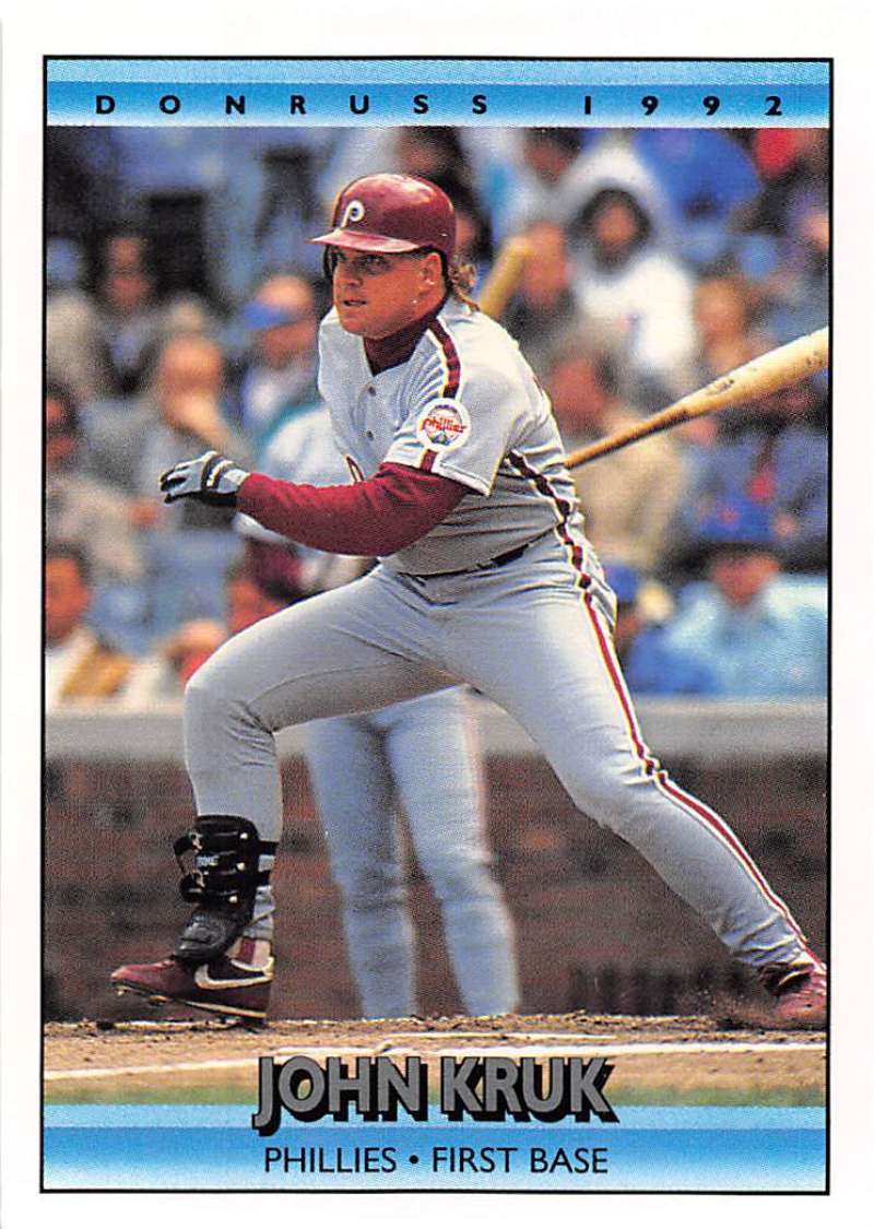 1992 Donruss Baseball #230 John Kruk Philadelphia Phillies Image 1