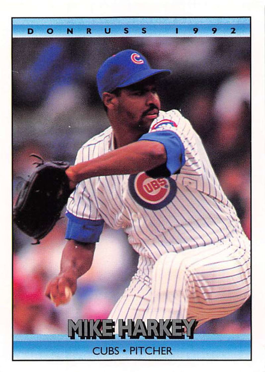 1992 Donruss Baseball #241 Mike Harkey  Chicago Cubs  Image 1