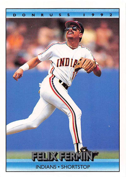 1992 Donruss Baseball #242 Felix Fermin  Cleveland Indians  Image 1