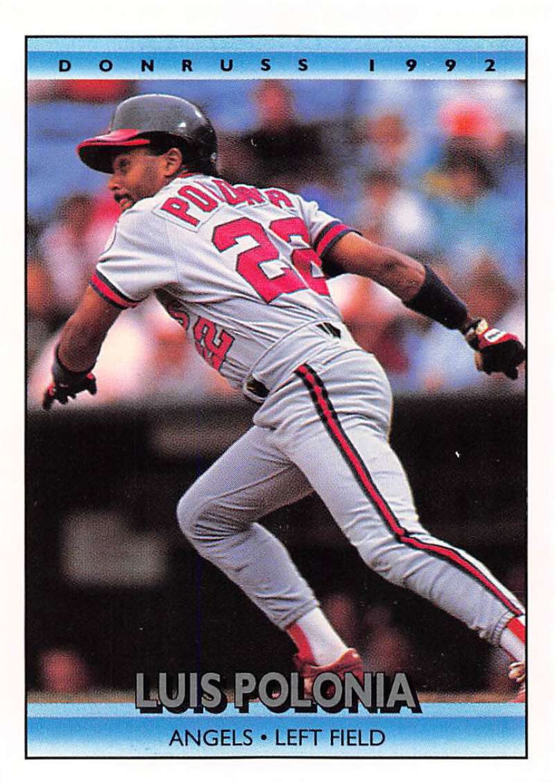 1992 Donruss Baseball #252 Luis Polonia California Angels Image 1