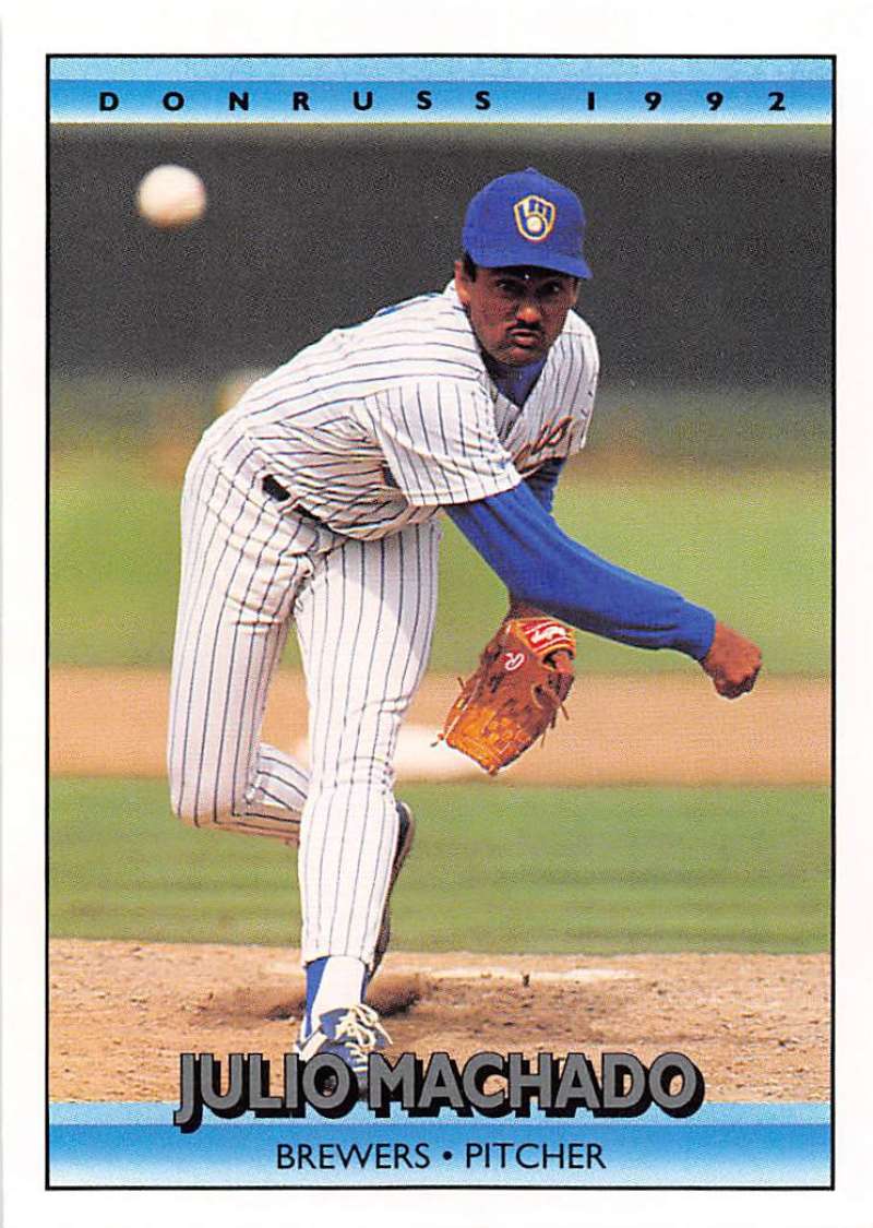 1992 Donruss Baseball #262 Julio Machado Milwaukee Brewers Image 1