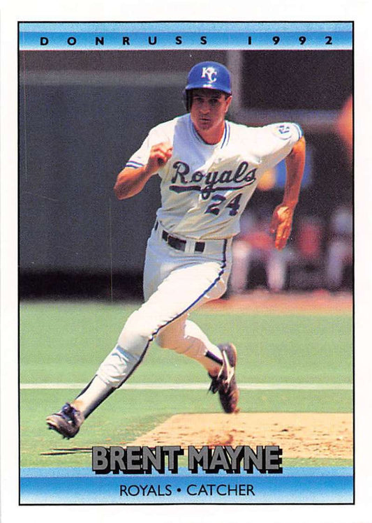 1992 Donruss Baseball #265 Brent Mayne  Kansas City Royals  Image 1