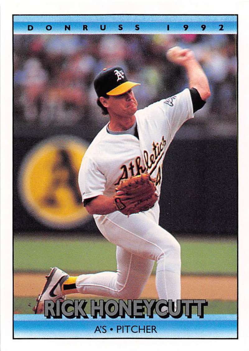 1992 Donruss Baseball #269 Rick Honeycutt Oakland Athletics Image 1