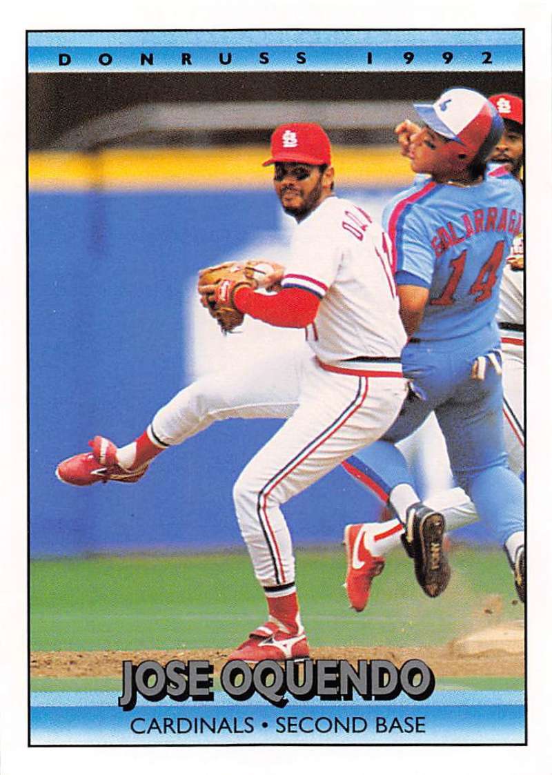 1992 Donruss Baseball #280 Jose Oquendo St. Louis Cardinals Image 1