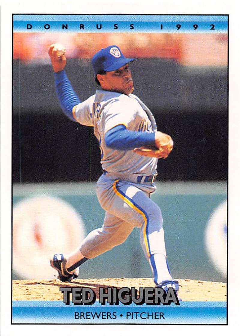 1992 Donruss Baseball #294 Teddy Higuera Milwaukee Brewers Image 1